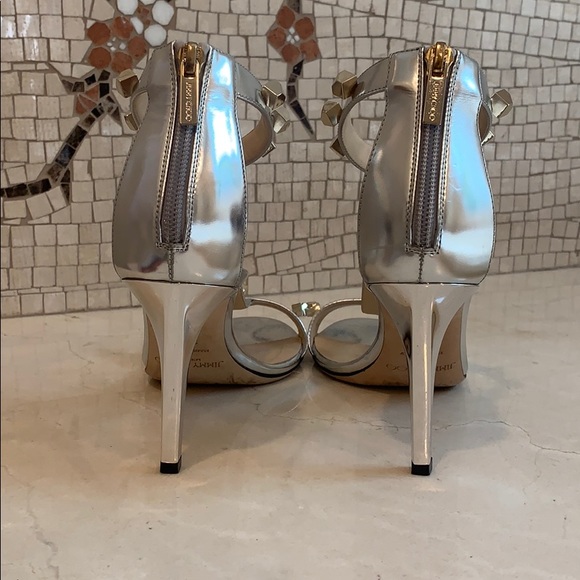 Jimmy Choo Lamba Silver 85 heels size 39.5 - Picture 4 of 8